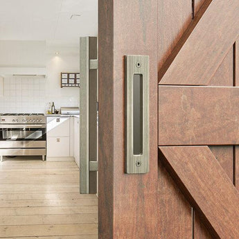 Brushed Bronze Square Barn Door Handle Kit (Double Sided)