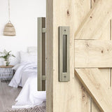Brushed Bronze Square Barn Door Handle Kit (Double Sided)