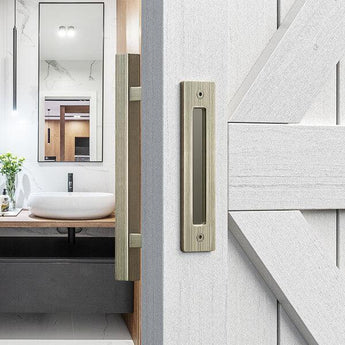Brushed Bronze Square Barn Door Handle Kit (Double Sided)