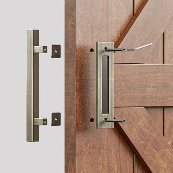 Brushed Bronze Square Barn Door Handle Kit (Double Sided)