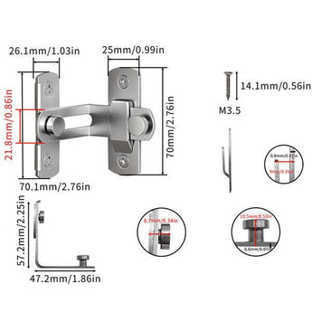 Stainless Steel Barn Door Lock - 003