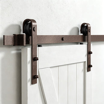 Rustic Hammered Auburn Barn Door Hardware