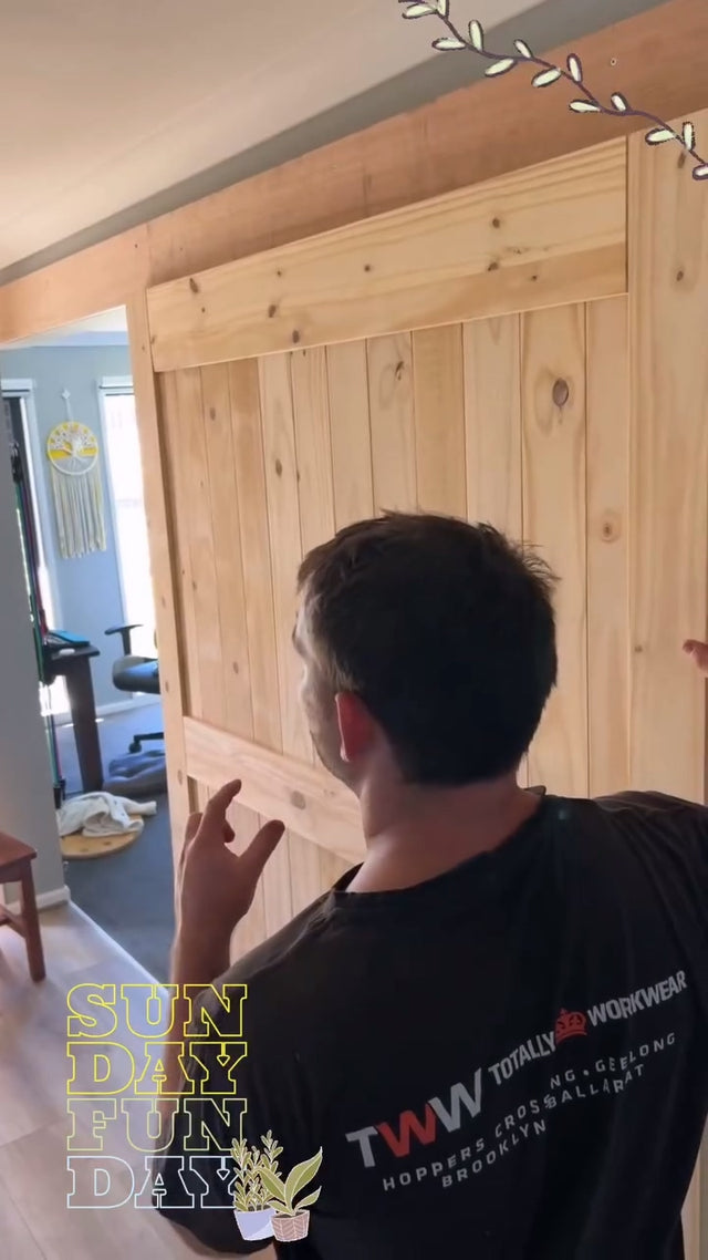 DIY barn Door and paint to white