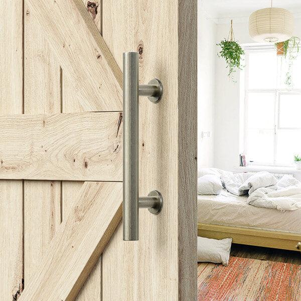 Brushed Bronze Round Barn Door Handle Kit (Double Sided)