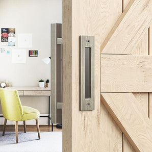 Brushed Bronze Square Barn Door Handle Kit (Double Sided)