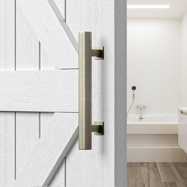 Brushed Bronze Square Barn Door Handle Kit (Double Sided)