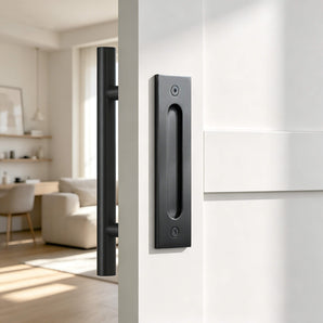 Gunmetal Round Barn Door Handle Kit (Double Sided)-Q001