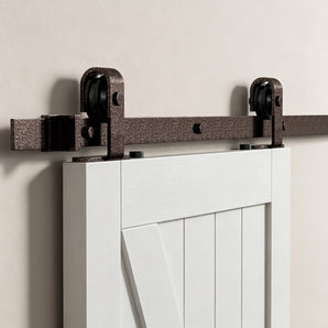 Hammered Auburn Top Mount Barn Door Hardware