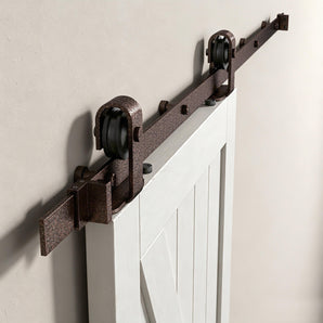 Hammered Auburn Top Mount Barn Door Hardware
