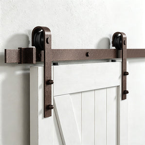 Rustic Hammered Auburn Classic Side Mount Barn Door Hardware
