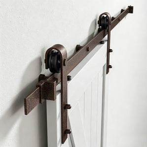 Rustic Hammered Auburn Classic Side Mount Barn Door Hardware