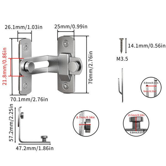 Stainless Steel Barn Door Lock - 003