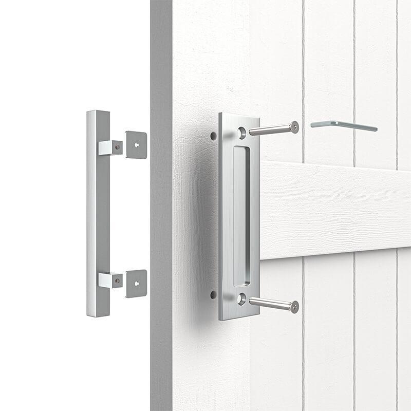 Stainless Steel Square Barn Door Handle Kit (Double Sided)