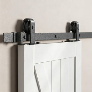 Textured Grey Top Mount Barn Door Hardware