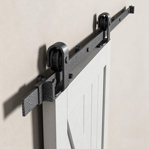 Textured Grey Top Mount Barn Door Hardware