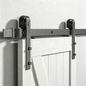Textured Grey Classic Side Mount Barn Door Hardware