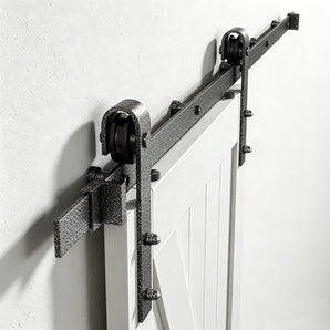 Textured Grey Classic Side Mount Barn Door Hardware