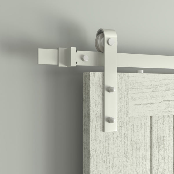 White Classic Side Mount Barn Door Hardware