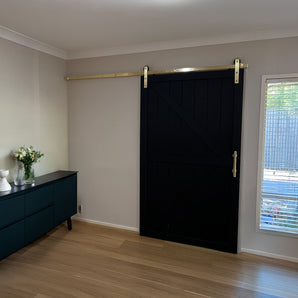 Brushed Gold Classic Side Mount Barn Door Hardware