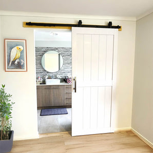 Classic Black Top Mount Barn Door Hardware