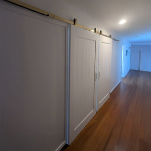 Brushed Gold Classic Top Mount Barn Door Hardware