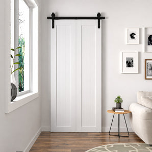 White Bifold Barn Door Kits