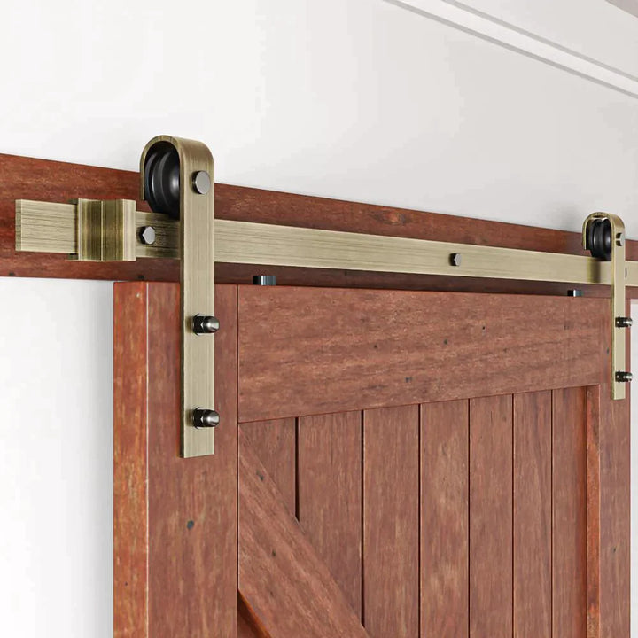 Brushed Bronze Classic Side Mount Barn Door Hardware - Barn Door Outlet