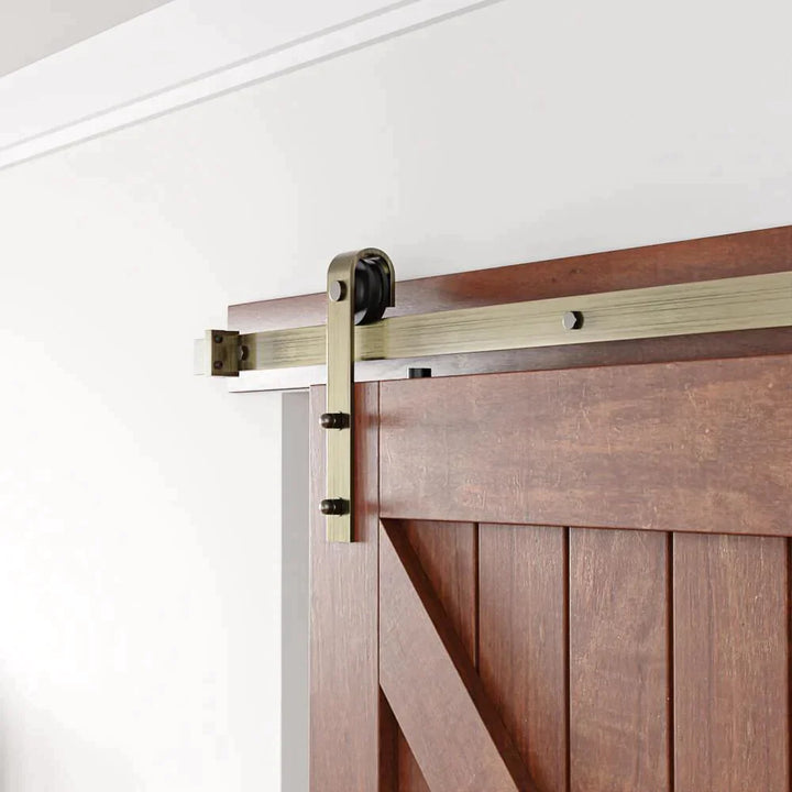 Brushed Bronze Classic Side Mount Barn Door Hardware - Barn Door Outlet