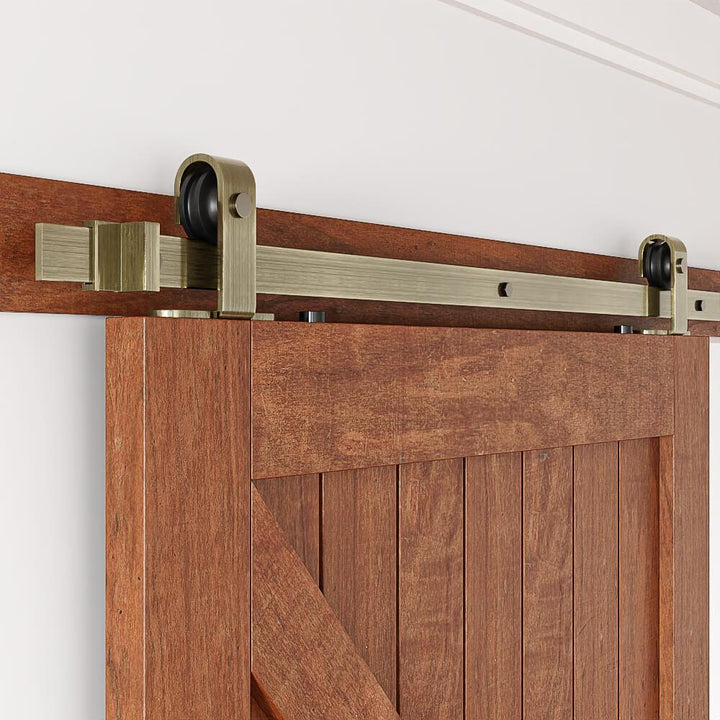 Brushed Bronze Classic Top Mount Barn Door Hardware - Barn Door Outlet