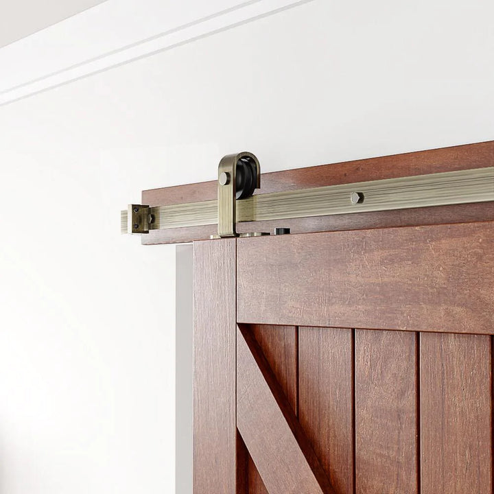 Brushed Bronze Classic Top Mount Barn Door Hardware - Barn Door Outlet