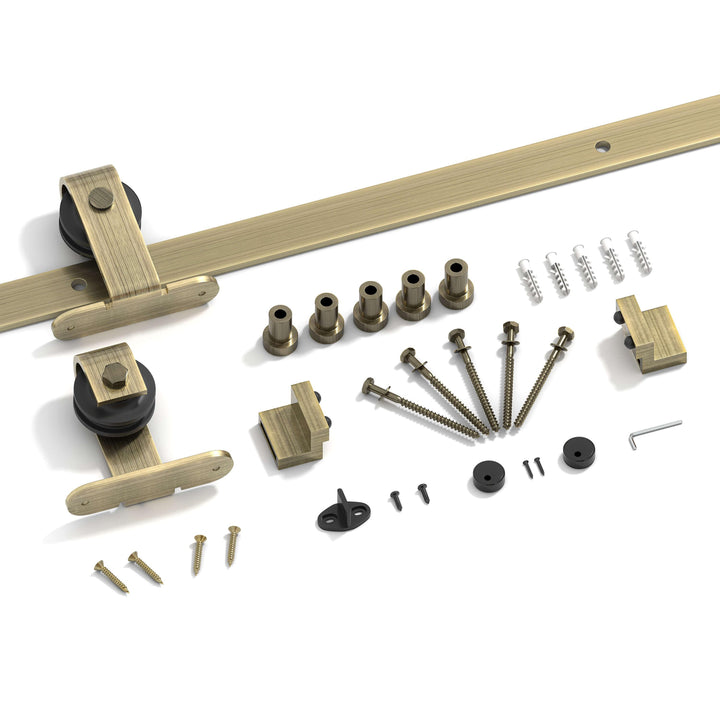 Brushed Bronze Classic Top Mount Barn Door Hardware - Barn Door Outlet