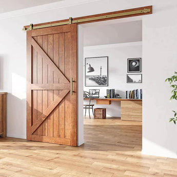 Brushed Bronze Classic Top Mount Barn Door Hardware - Barn Door Outlet