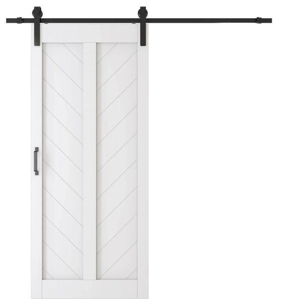 Fish Bone White Barn Door