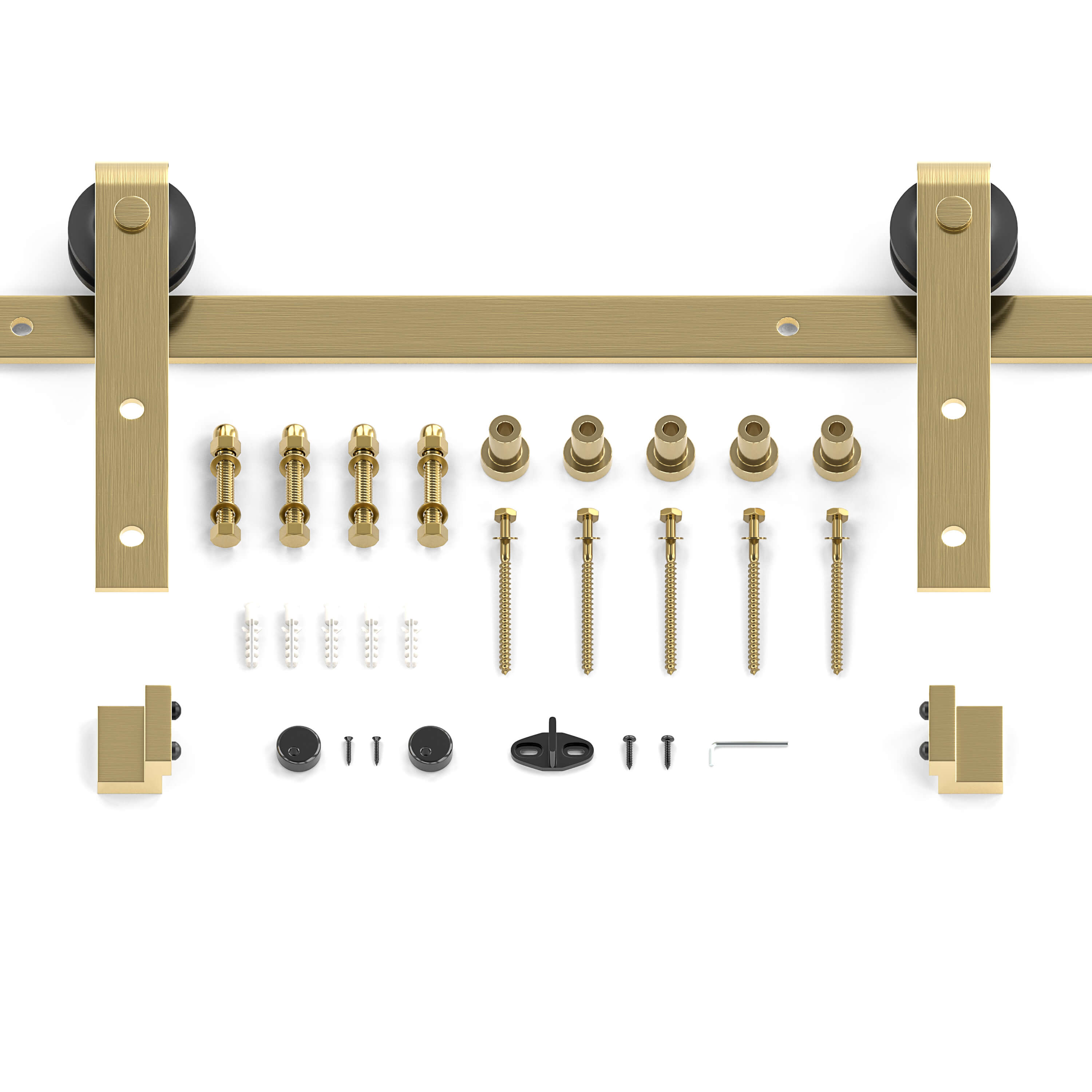 Brushed Gold Classic Side Mount Barn Door Hardware