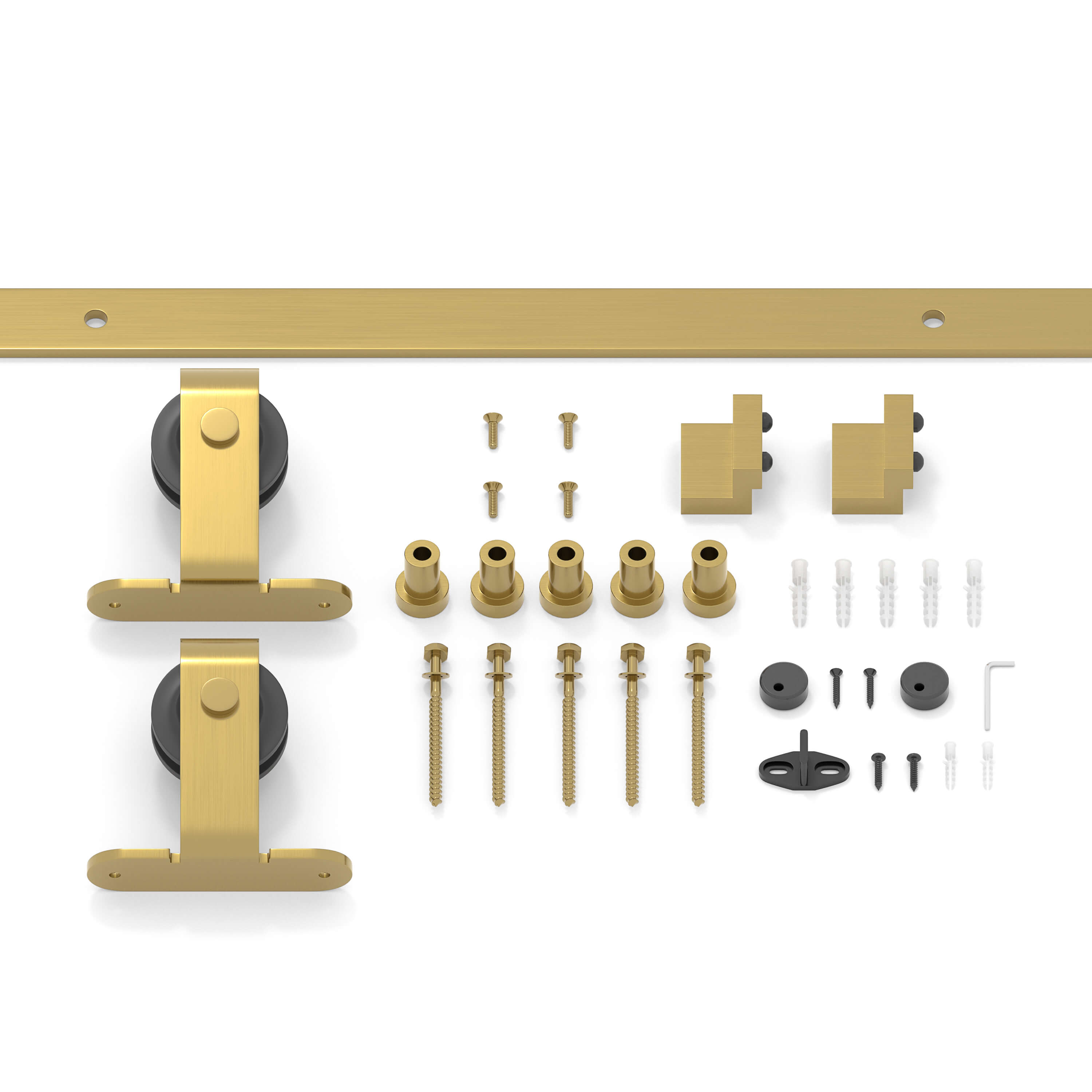 Brushed Gold Classic Top Mount Barn Door Hardware