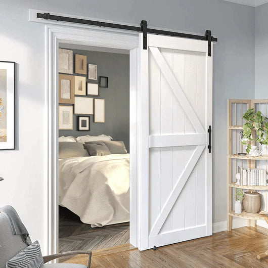 White Barn Door-British Brace - Barn Door Outlet