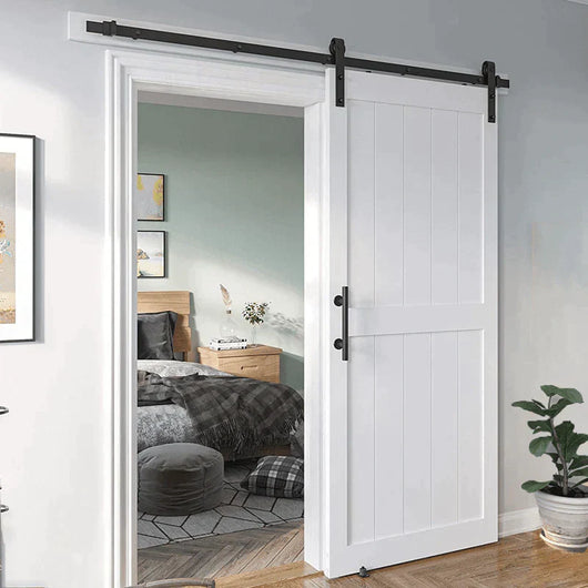 White Barn Door-Middle bar - Barn Door Outlet