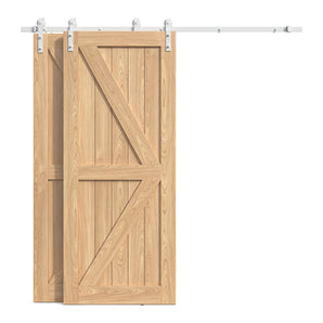White Bypass Barn Door Hardware ( For Two Door Bypass )